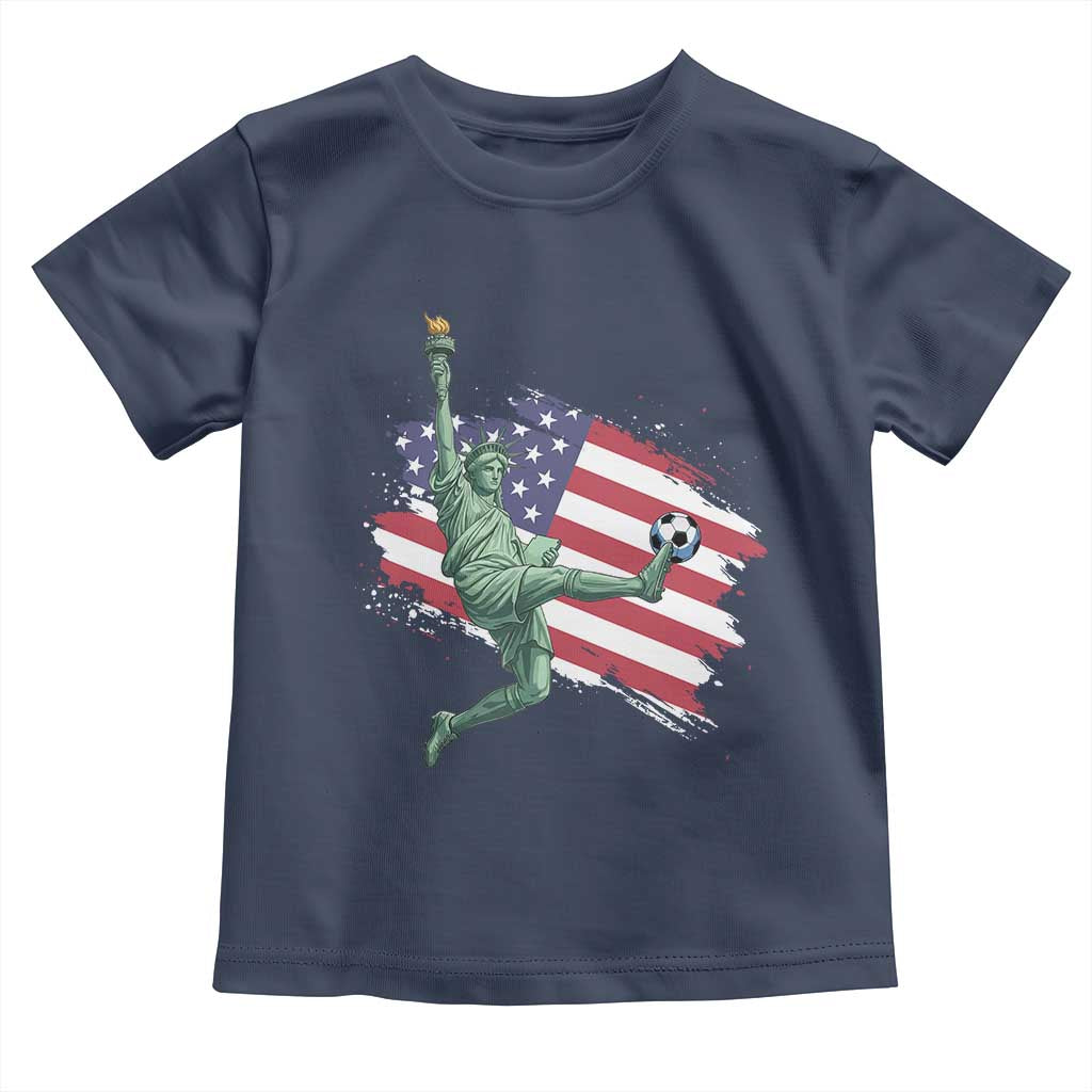 Funny Statue Of Liberty Playing Soccer Toddler T Shirt New Yorker Fan Gift