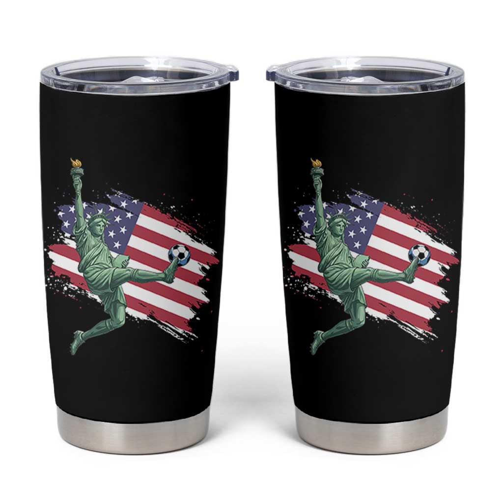 Funny Statue Of Liberty Playing Soccer Tumbler Cup New Yorker Fan Gift