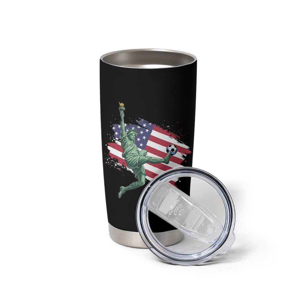 Funny Statue Of Liberty Playing Soccer Tumbler Cup New Yorker Fan Gift