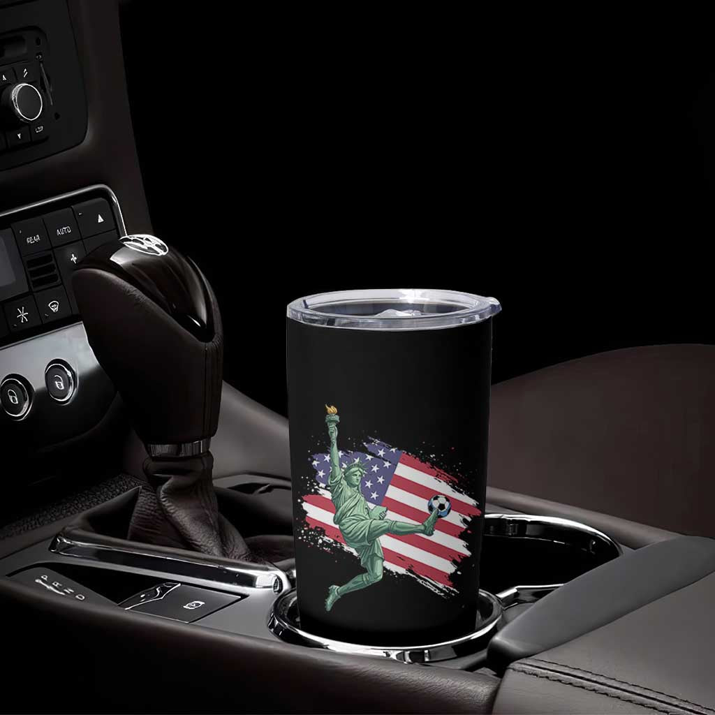 Funny Statue Of Liberty Playing Soccer Tumbler Cup New Yorker Fan Gift