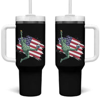 Funny Statue Of Liberty Playing Soccer Tumbler With Handle New Yorker Fan Gift