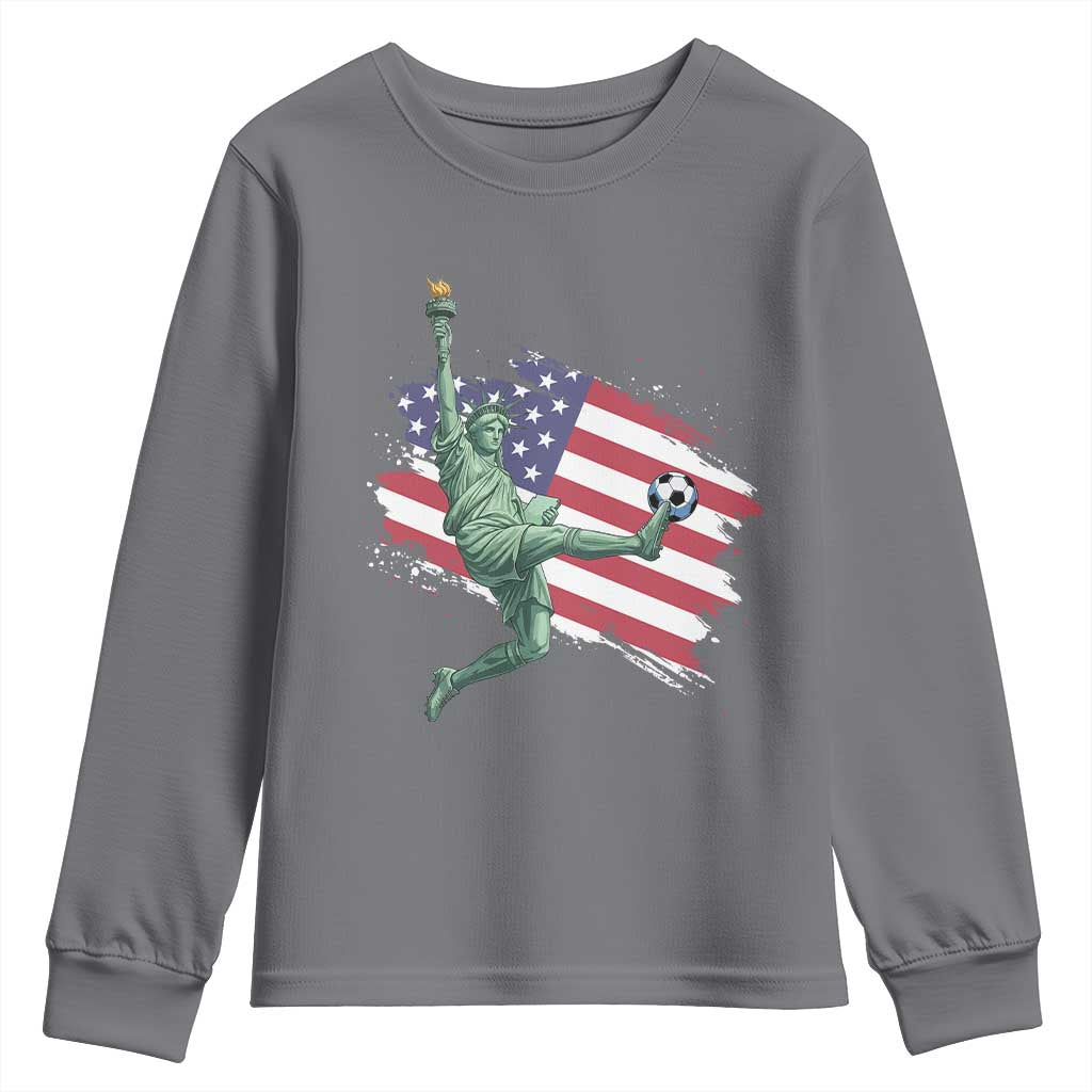 Funny Statue Of Liberty Playing Soccer Youth Sweatshirt New Yorker Fan Gift