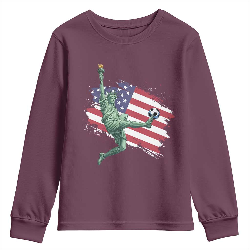 Funny Statue Of Liberty Playing Soccer Youth Sweatshirt New Yorker Fan Gift