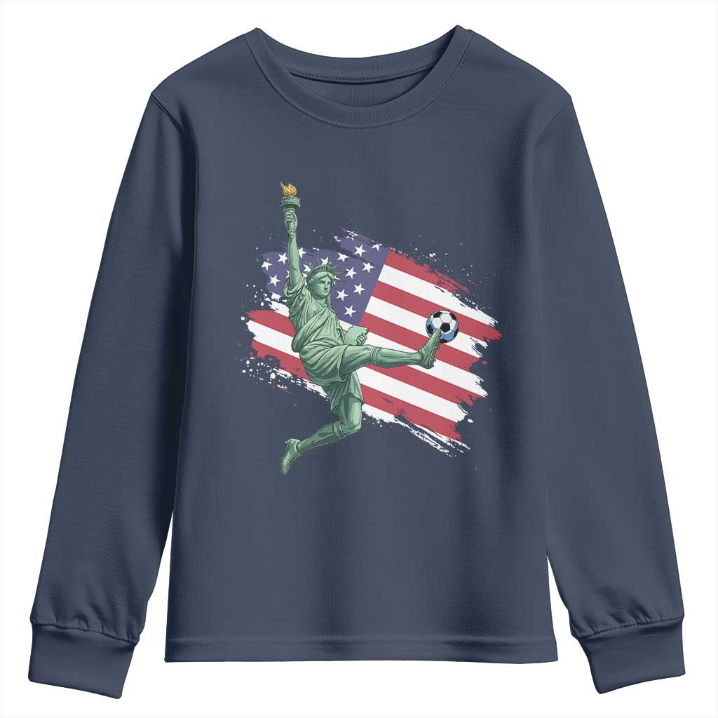 Funny Statue Of Liberty Playing Soccer Youth Sweatshirt New Yorker Fan Gift