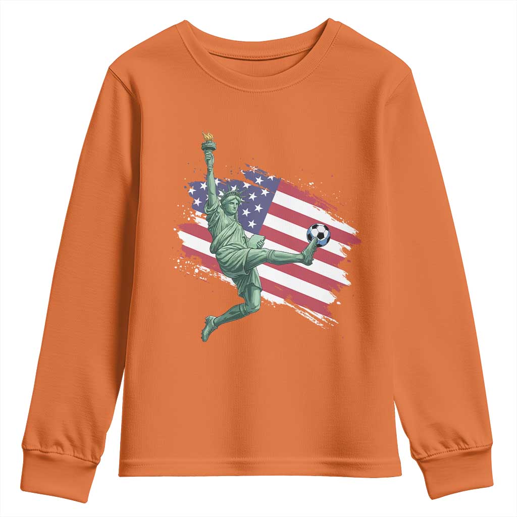 Funny Statue Of Liberty Playing Soccer Youth Sweatshirt New Yorker Fan Gift