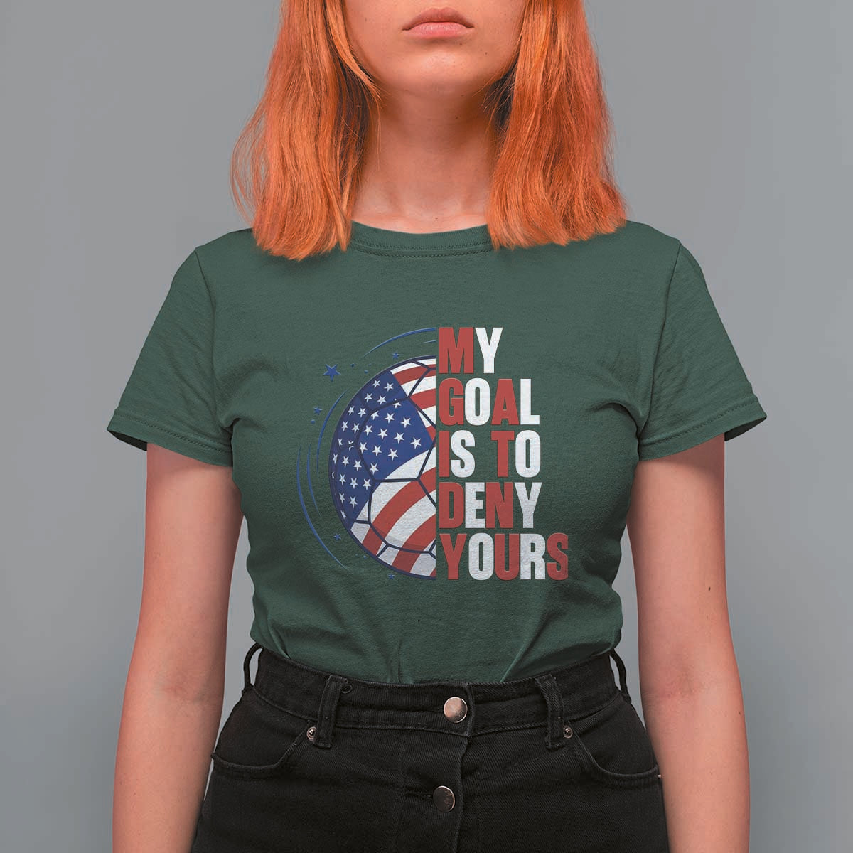 My Goal Is To Deny Yours T Shirt For Women Soccer Goalie Gift