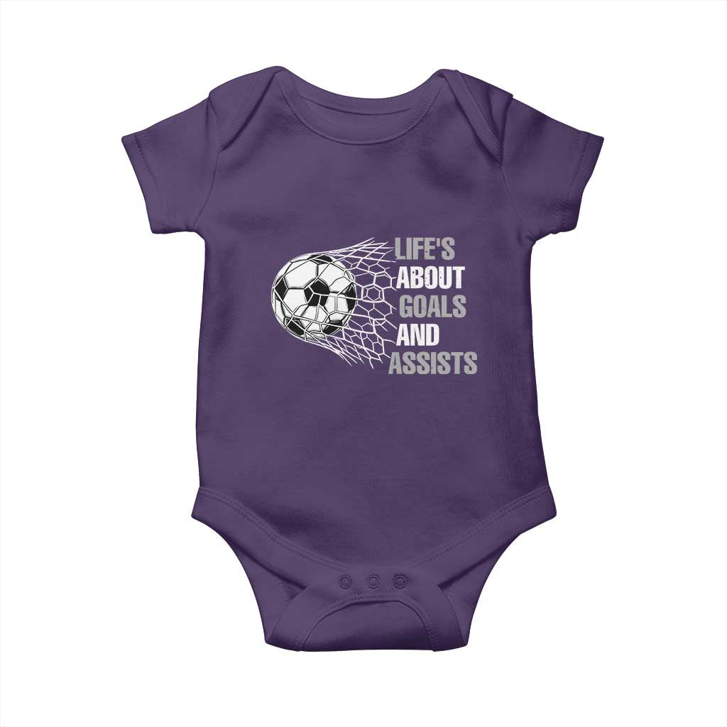 Funny Life Is About Goals And Assists Baby Onesie Soccer Lover