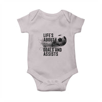 Funny Life Is About Goals And Assists Baby Onesie Goalkeepers Gifts