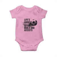 Funny Life Is About Goals And Assists Baby Onesie Goalkeepers Gifts
