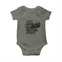 Funny Life Is About Goals And Assists Baby Onesie Goalkeepers Gifts
