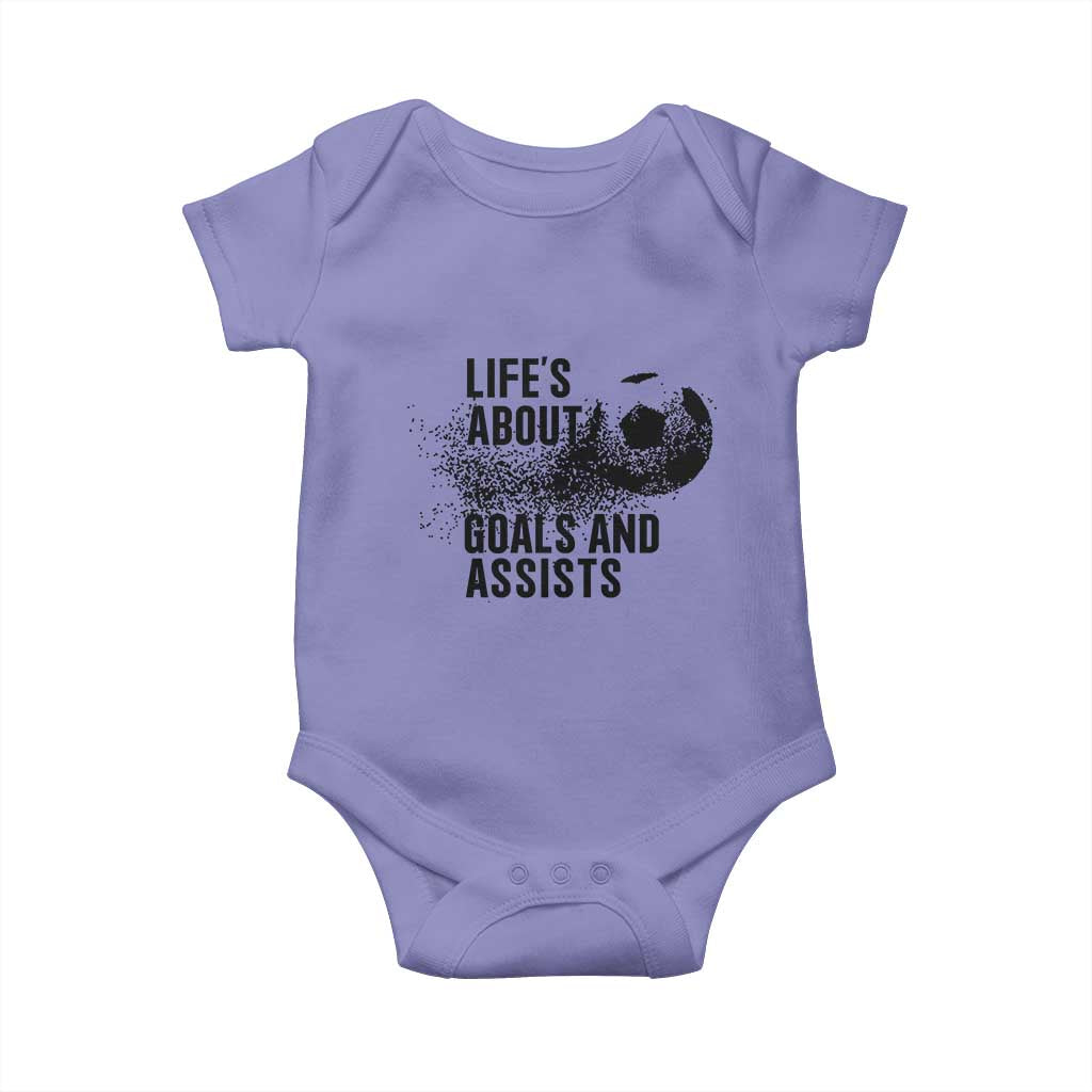 Funny Life Is About Goals And Assists Baby Onesie Goalkeepers Gifts