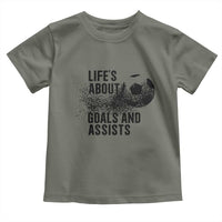 Funny Life Is About Goals And Assists Toddler T Shirt Goalkeepers Gifts