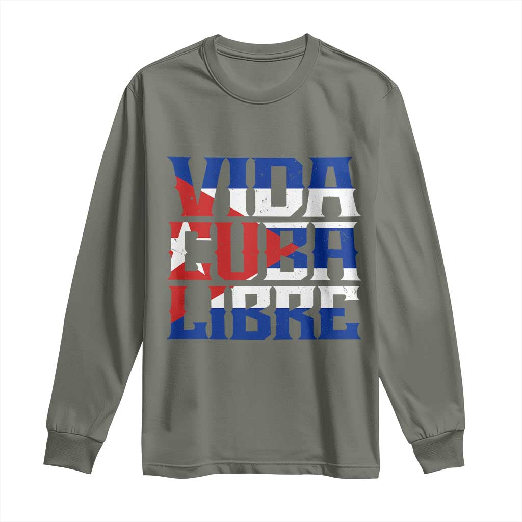 Viva Cuba Libre Long Sleeve Shirt Cuban Freedom Supporter