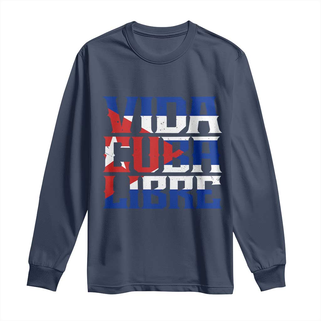 Viva Cuba Libre Long Sleeve Shirt Cuban Freedom Supporter