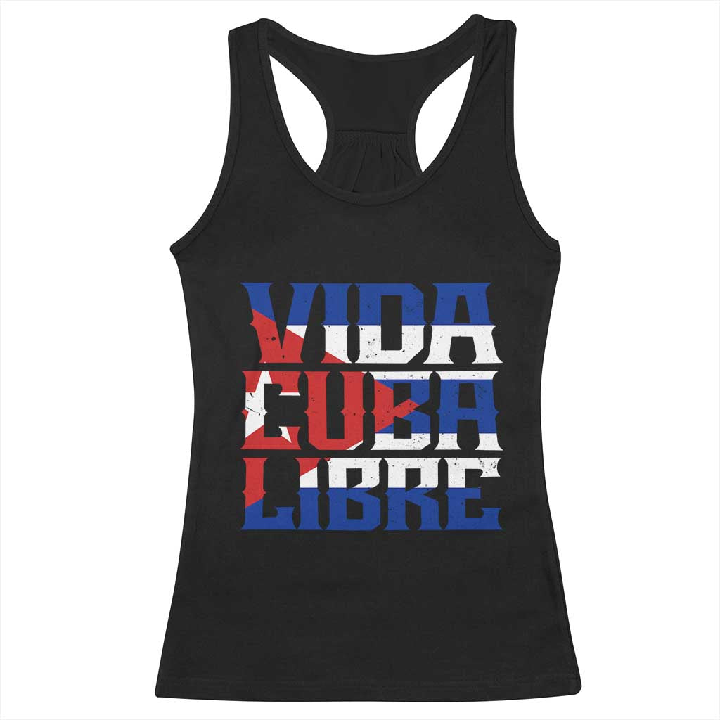 Viva Cuba Libre Racerback Tank Top Cuban Freedom Supporter