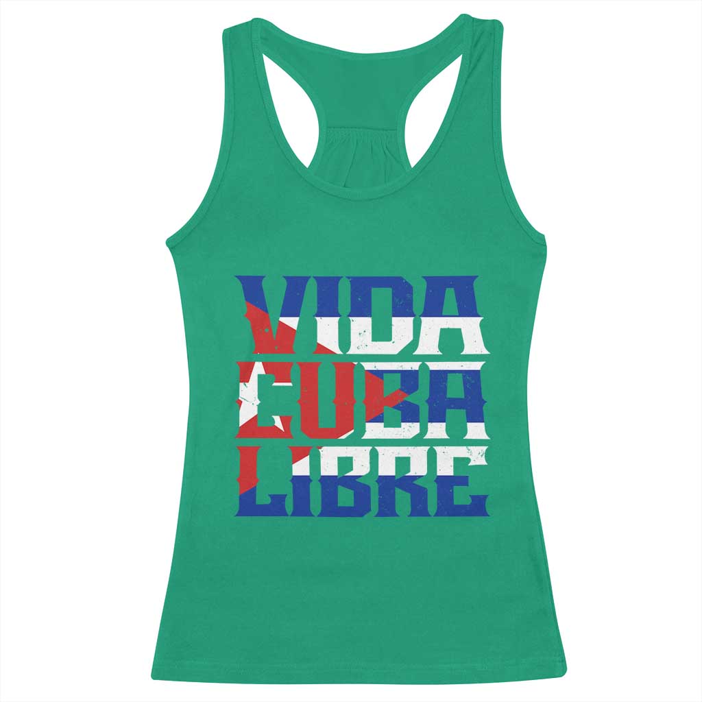 Viva Cuba Libre Racerback Tank Top Cuban Freedom Supporter
