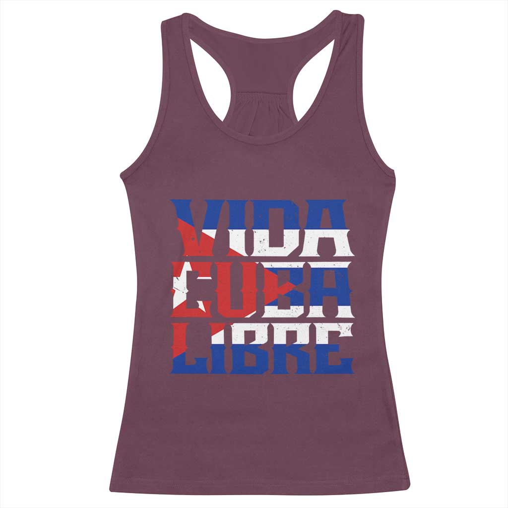Viva Cuba Libre Racerback Tank Top Cuban Freedom Supporter