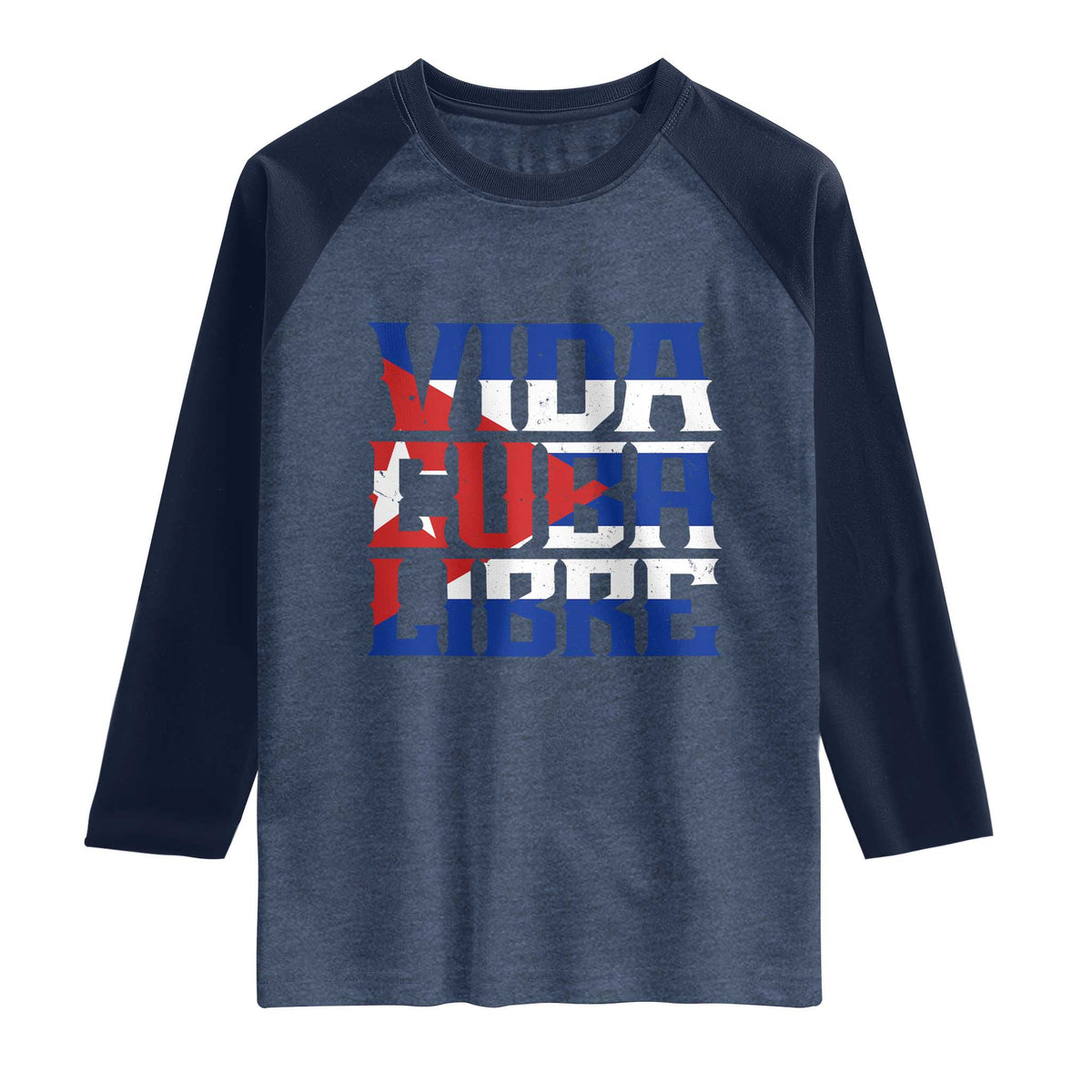 Viva Cuba Libre Raglan Shirt Cuban Freedom Supporter