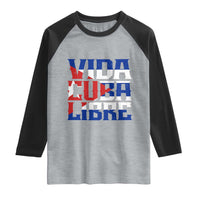 Viva Cuba Libre Raglan Shirt Cuban Freedom Supporter