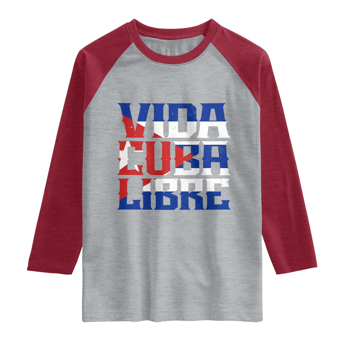 Viva Cuba Libre Raglan Shirt Cuban Freedom Supporter