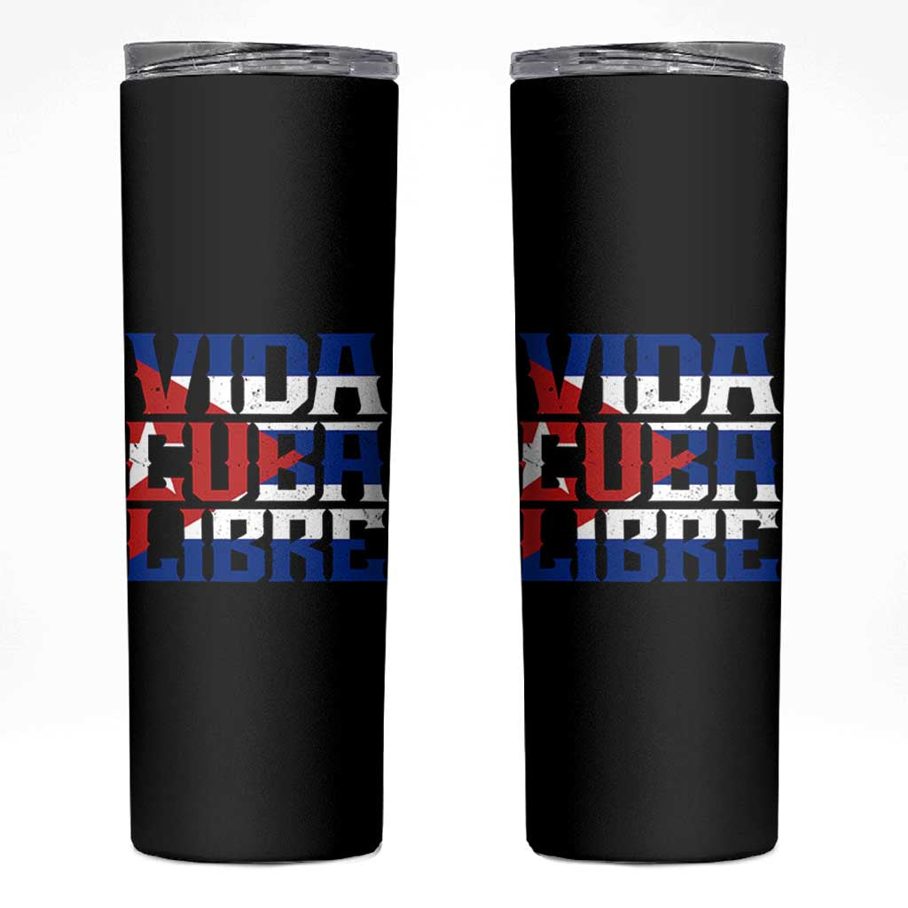Viva Cuba Libre Skinny Tumbler Cuban Freedom Supporter