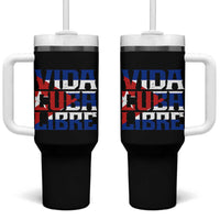 Viva Cuba Libre Tumbler With Handle Cuban Freedom Supporter