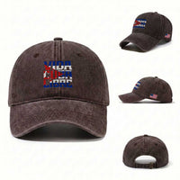 Viva Cuba Libre Washed Cotton Baseball Cap Cuban Freedom Supporter