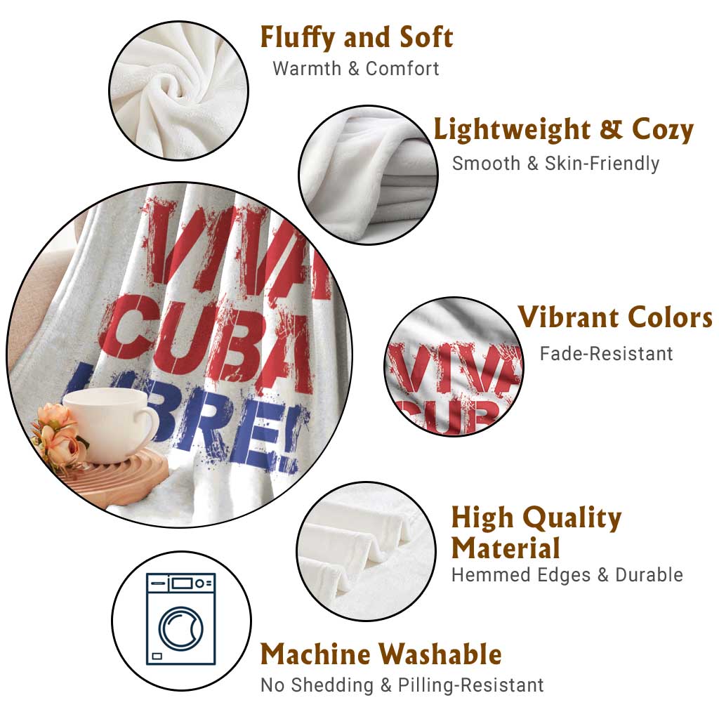 Viva Cuba Libre Throw Blanket SOS Cuba Stand With Freedom Movement
