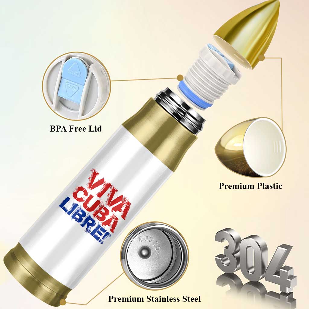 Viva Cuba Libre Bullet Tumbler SOS Cuba Stand With Freedom Movement