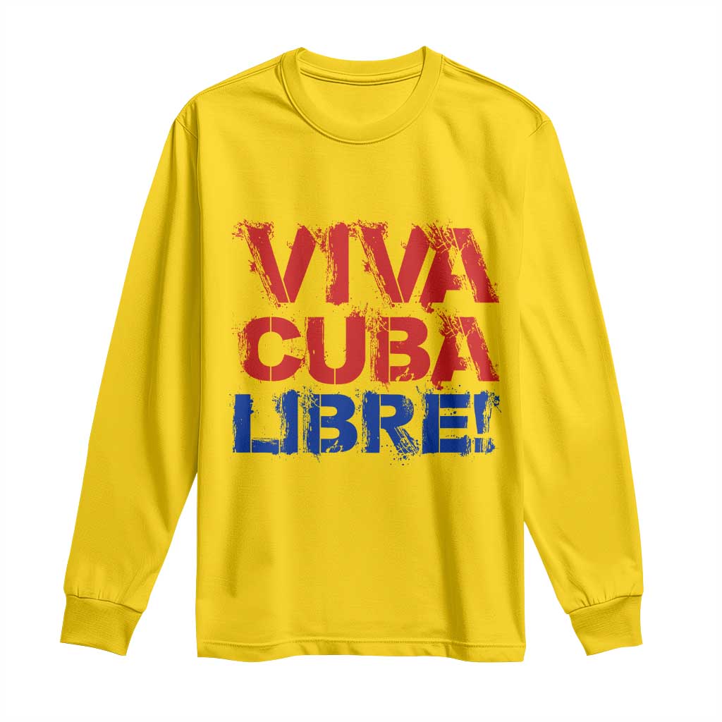 Viva Cuba Libre Long Sleeve Shirt SOS Cuba Stand With Freedom Movement