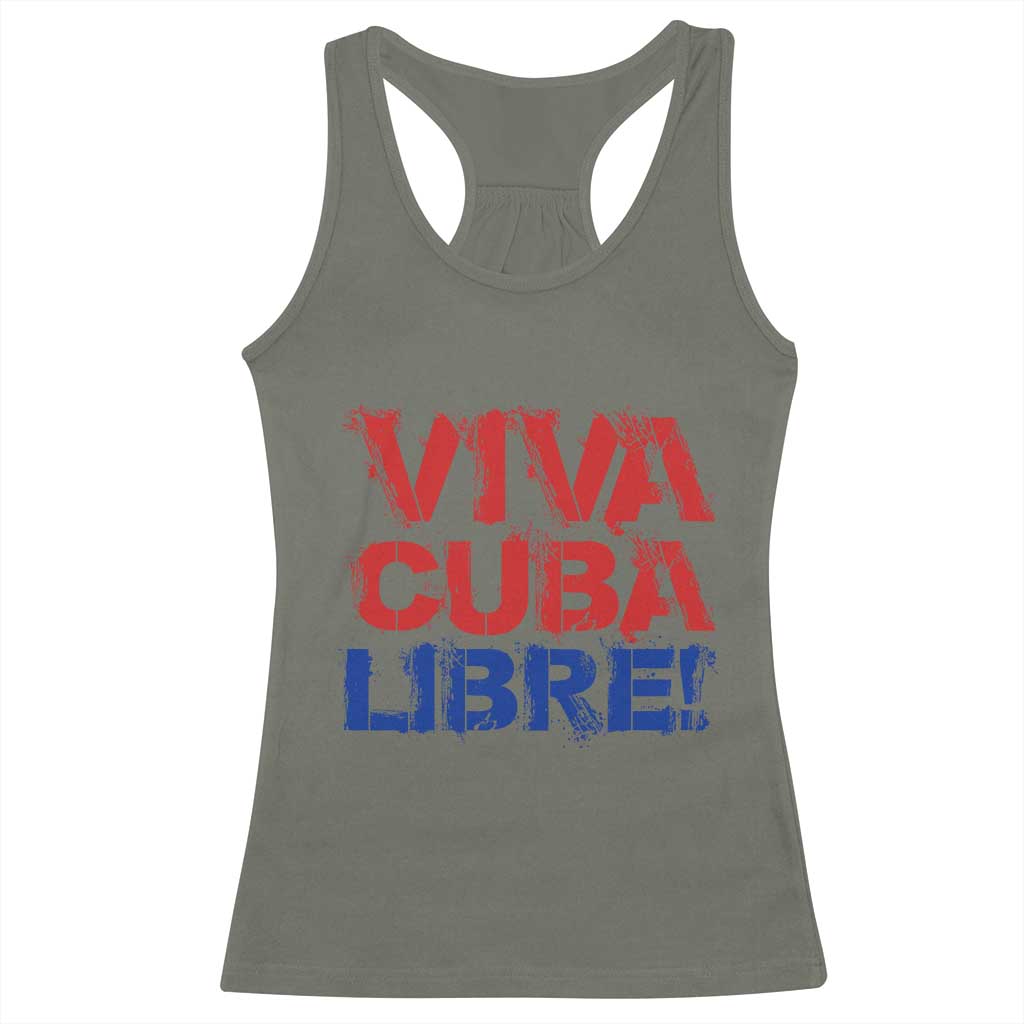 Viva Cuba Libre Racerback Tank Top SOS Cuba Stand With Freedom Movement