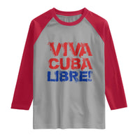 Viva Cuba Libre Raglan Shirt SOS Cuba Stand With Freedom Movement