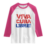 Viva Cuba Libre Raglan Shirt SOS Cuba Stand With Freedom Movement