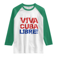 Viva Cuba Libre Raglan Shirt SOS Cuba Stand With Freedom Movement