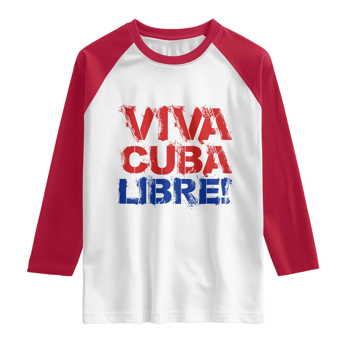 Viva Cuba Libre Raglan Shirt SOS Cuba Stand With Freedom Movement