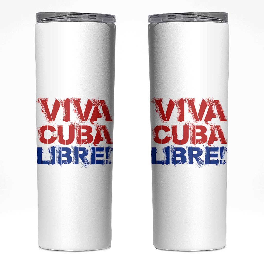 Viva Cuba Libre Skinny Tumbler SOS Cuba Stand With Freedom Movement