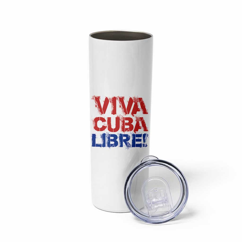 Viva Cuba Libre Skinny Tumbler SOS Cuba Stand With Freedom Movement