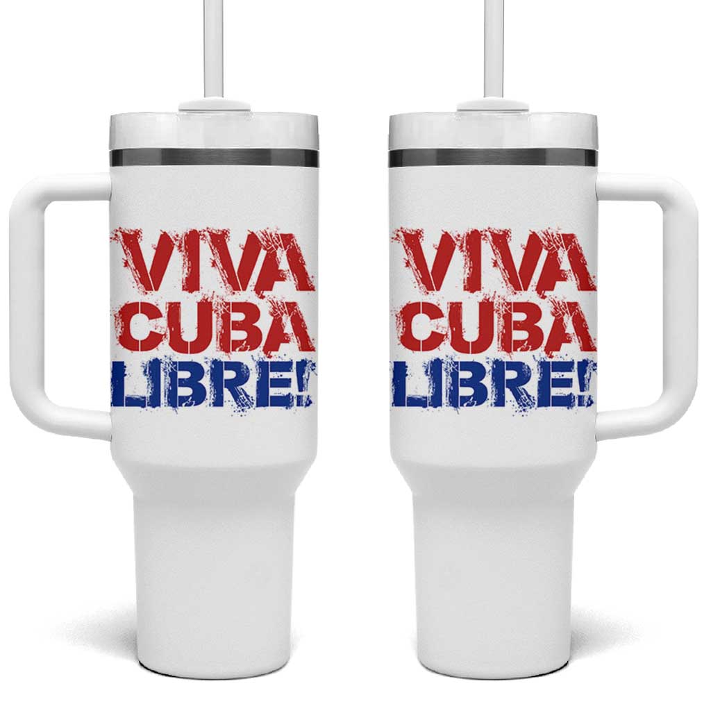 Viva Cuba Libre Tumbler With Handle SOS Cuba Stand With Freedom Movement