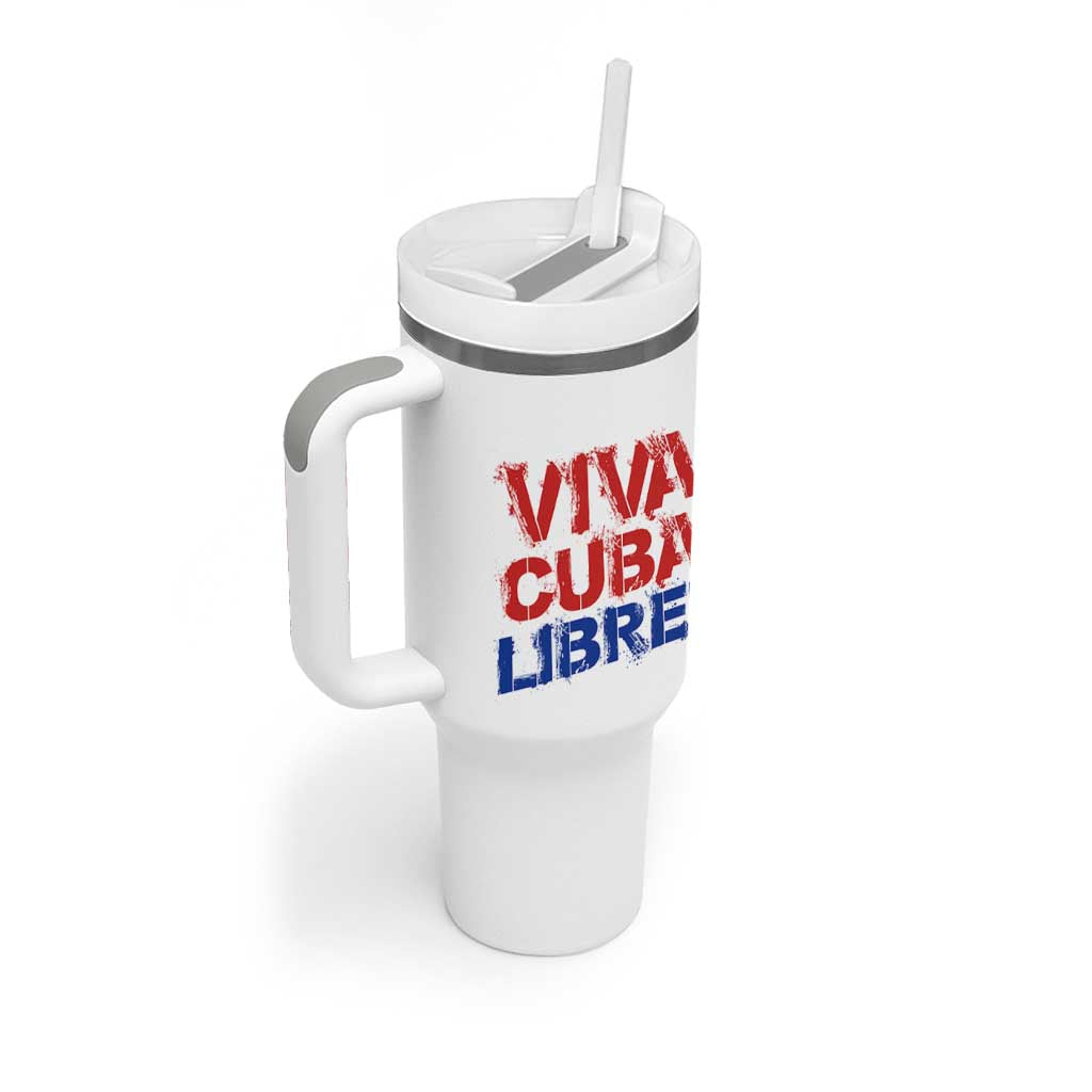 Viva Cuba Libre Tumbler With Handle SOS Cuba Stand With Freedom Movement