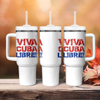 Viva Cuba Libre Tumbler With Handle SOS Cuba Stand With Freedom Movement