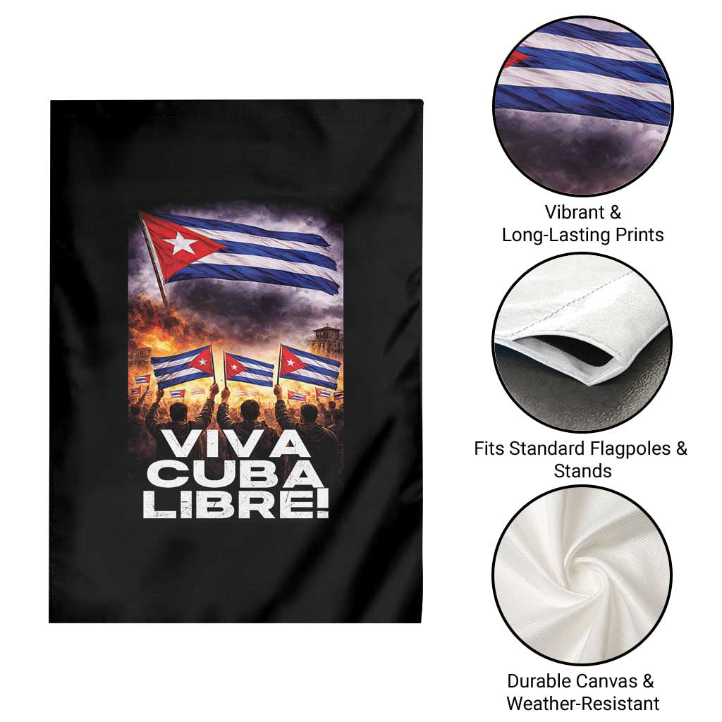 Viva Cuba Libre Garden Flag Cuban Freedom Protest