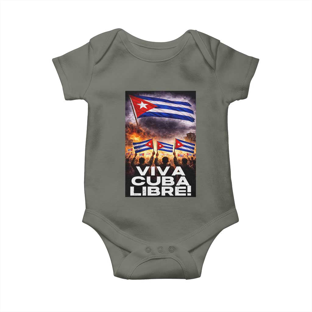 Viva Cuba Libre Baby Onesie Cuban Freedom Protest