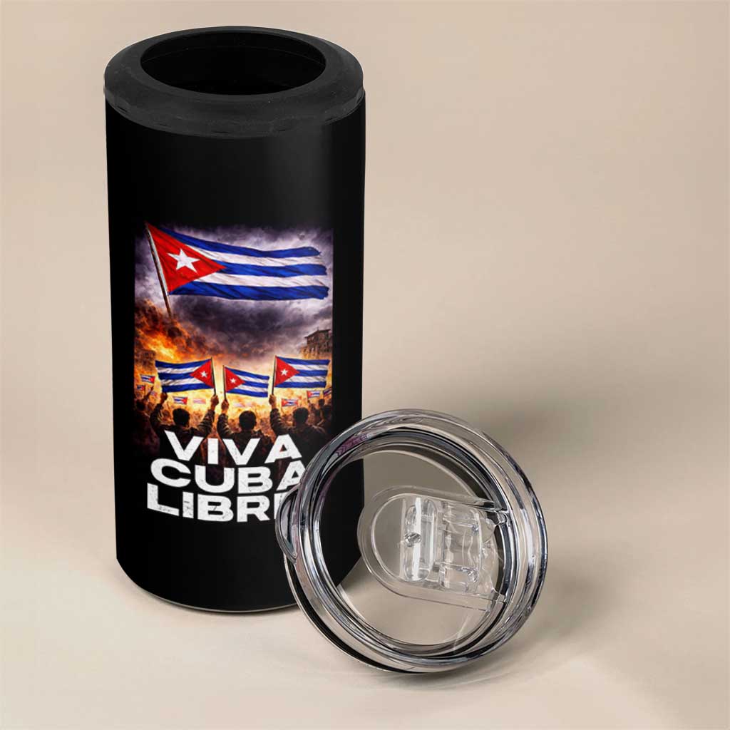 Viva Cuba Libre 4 in 1 Can Cooler Tumbler Cuban Freedom Protest
