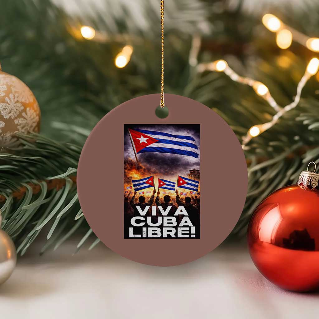 Viva Cuba Libre Ceramic Ornament Cuban Freedom Protest