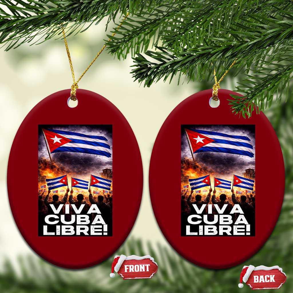 Viva Cuba Libre Ceramic Ornament Cuban Freedom Protest