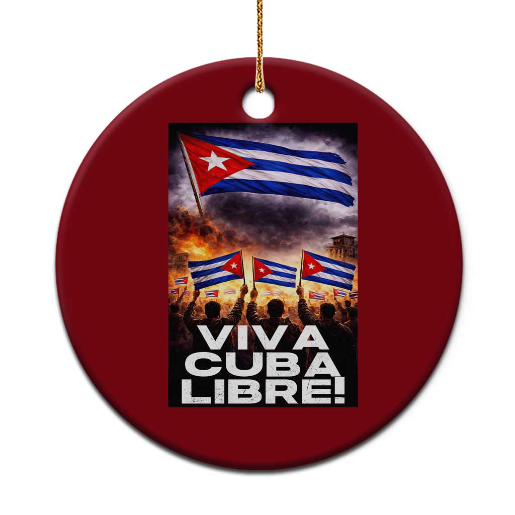 Viva Cuba Libre Ceramic Ornament Cuban Freedom Protest