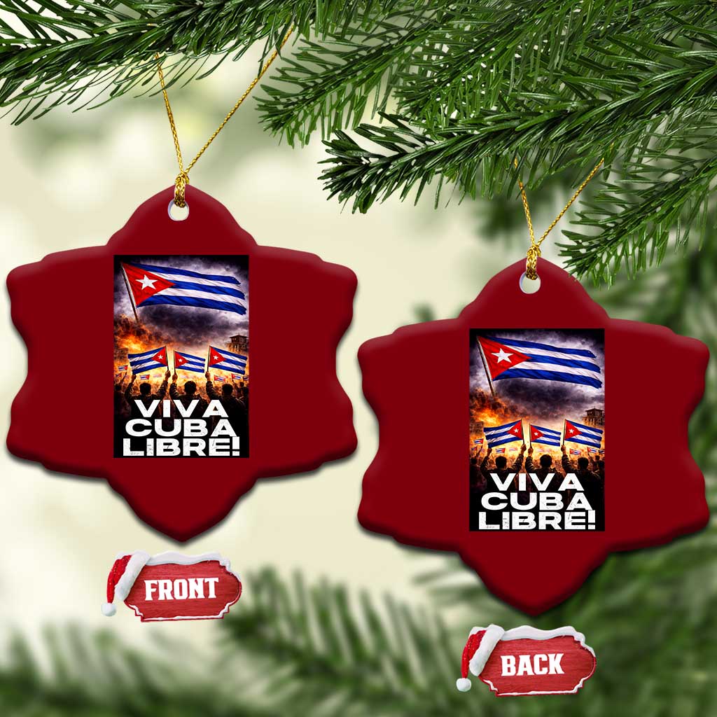 Viva Cuba Libre Ceramic Ornament Cuban Freedom Protest