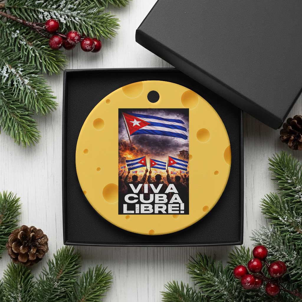 Viva Cuba Libre Ceramic Ornament Cuban Freedom Protest