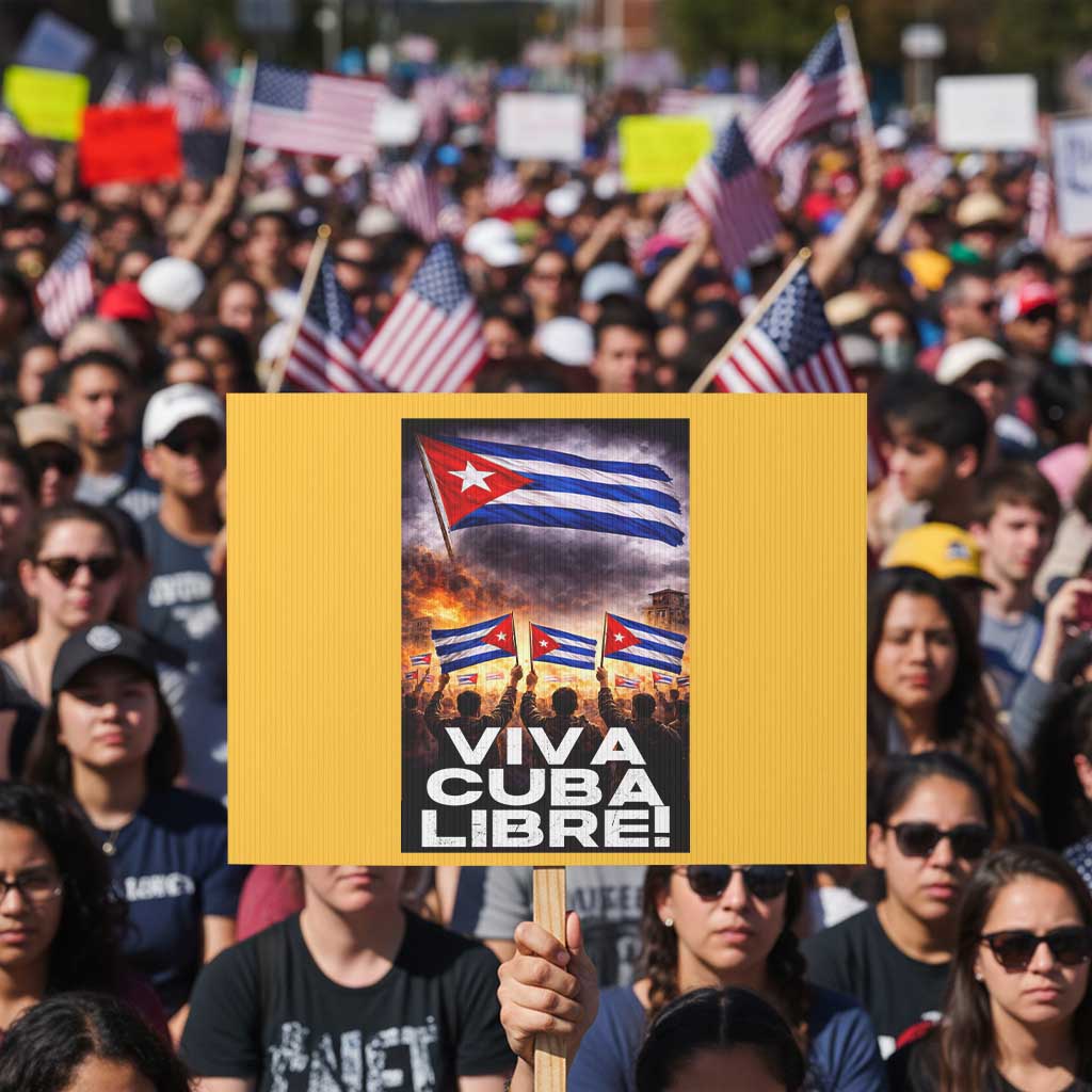 Viva Cuba Libre Protest Sign Cuban Freedom Protest