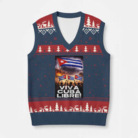 Viva Cuba Libre V-Neck Knit Sweater Vest Cuban Freedom Protest
